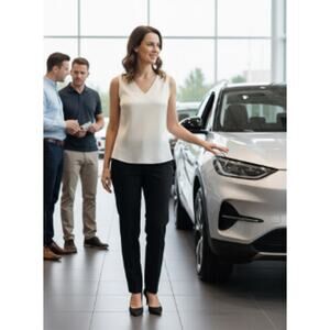 Banana Republic Cream Silk Lined Sleeveless Top Size Medium